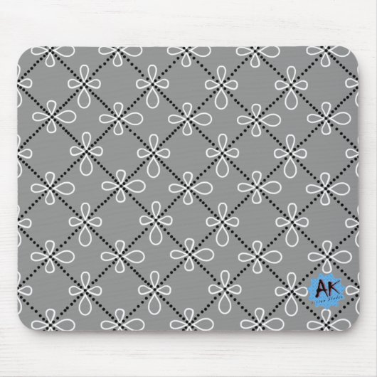 Blume gepunktetes Grid-Muster Mousepad (Vorne)