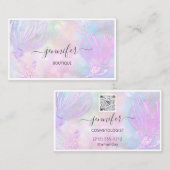 Blume Gerahmter QR-Code Benutzerdefinierter Logo-H Visitenkarte (Vorne/Hinten)