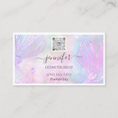 Blume Gerahmter QR-Code Benutzerdefinierter Logo-H Visitenkarte (Rückseite)