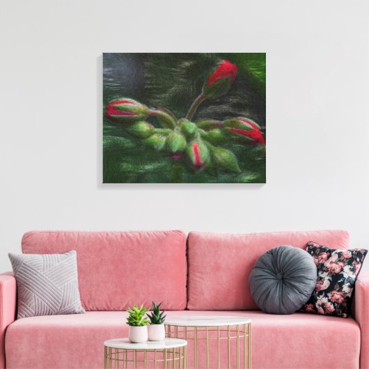 Blume Geranium Buds Leinwanddruck (Insitu (Wohnzimmer))