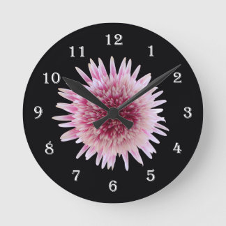 Blume Gerber Gänseblümchen-Wand-Uhr - rosa Blume Runde Wanduhr