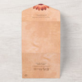 Blume Gerbera auf der Abstrakten Pfirsichhochzeit All In One Einladung (Außenbereich)