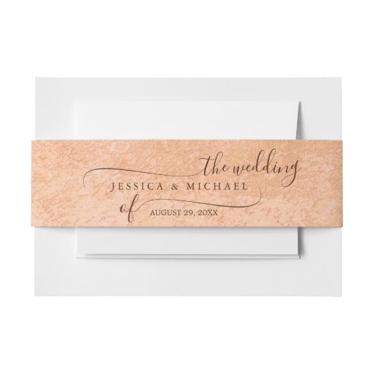 Blume Gerbera auf der Abstrakten Pfirsichhochzeit Einladungsbanderole (Vorderseite Beispiel)