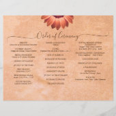 Blume Gerbera auf der Abstrakten Pfirsichhochzeit Flyer (Hinten)