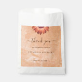 Blume Gerbera auf der Abstrakten Pfirsichhochzeit Geschenktütchen (Vorderseite)