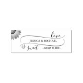 Blume Gerbera auf der Abstrakten Pfirsichhochzeit Gummistempel (Prägung)