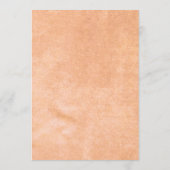 Blume Gerbera auf der Abstrakten Pfirsichhochzeit Menükarte (Rückseite)