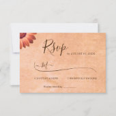 Blume Gerbera auf der Abstrakten Pfirsichhochzeit RSVP Karte (Vorderseite)