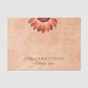Blume Gerbera auf der Abstrakten Pfirsichhochzeit Seidenpapier