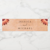 Blume Gerbera auf der Abstrakten Pfirsichhochzeit Wasserflaschenetikett (Einzelnes Label)