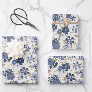 Blume Geschenk für Blaue Weintrauben Geschenkpapier Set