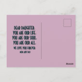 BLUME-GESCHENK FÜR DEN TOCHTERTAG POSTKARTE (Rückseite)
