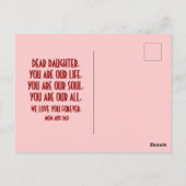 BLUME-GESCHENK FÜR DEN TOCHTERTAG POSTKARTE (Rückseite)