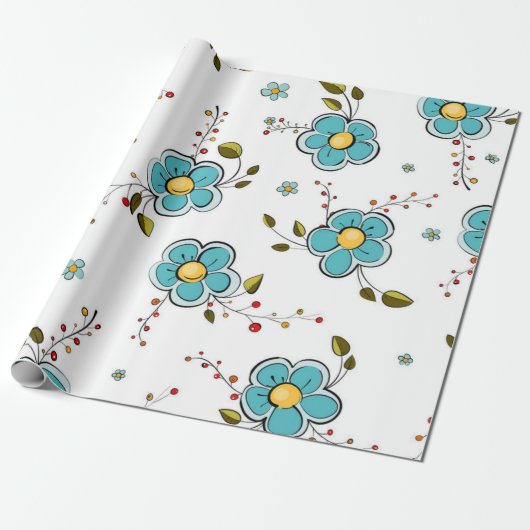 Blume Geschenkpapier (Ungerollt)