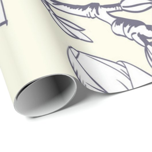 Blume Geschenkpapier (Rolleneckpunkt)