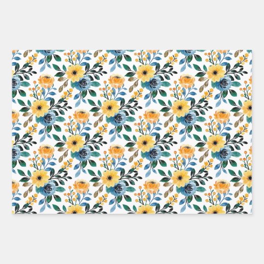 Blume Geschenkpapier Set (Vorderseite)