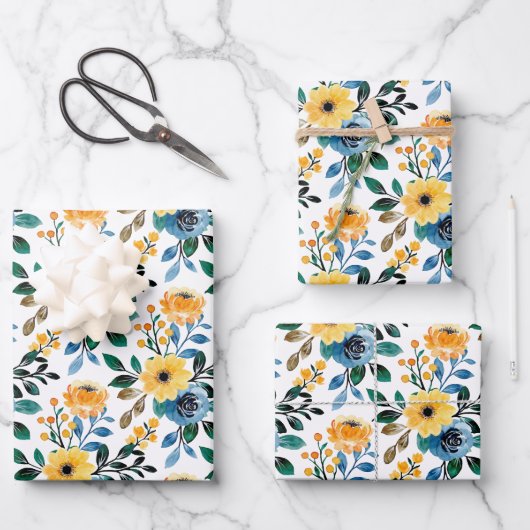 Blume Geschenkpapier Set (Vorderseite)