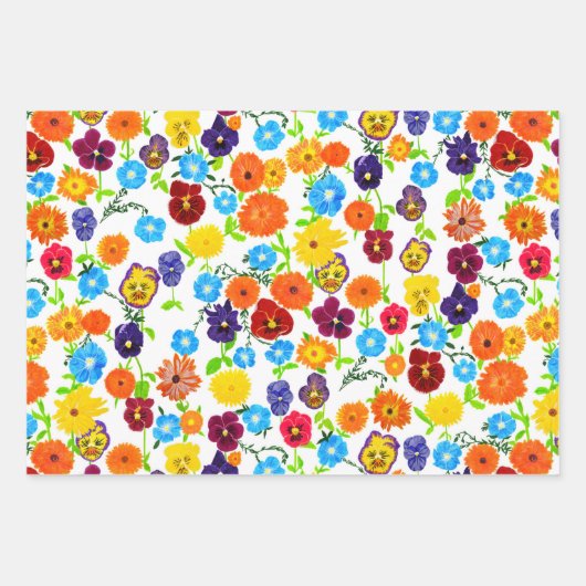 Blume Geschenkpapier Set (Vorderseite)