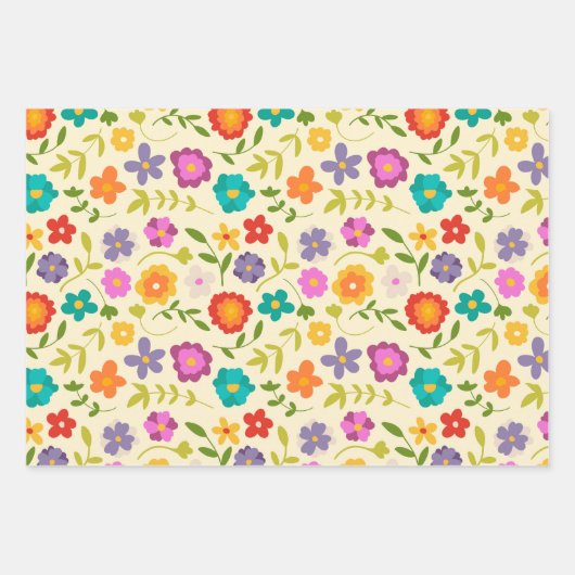 Blume Geschenkpapier Set (Vorderseite)