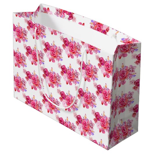 Blume Geschenktaschen Rose Große Geschenktüte (Rückseite Schrägansicht)