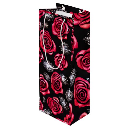 Blume Geschenktüte Für Weinflaschen (Rückseite Schrägansicht)