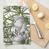 Blume Geschirrtuch (Viertel Falte)