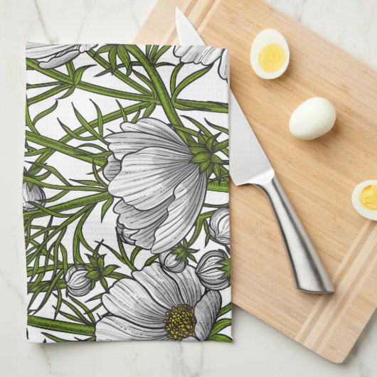 Blume Geschirrtuch (Viertel Falte)