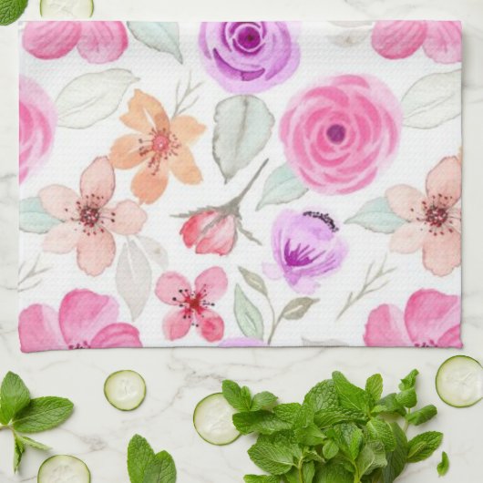 Blume Geschirrtuch (Gefaltet)