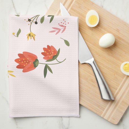 Blume Geschirrtuch (Viertel Falte)