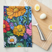 Blume Geschirrtuch (Viertel Falte)