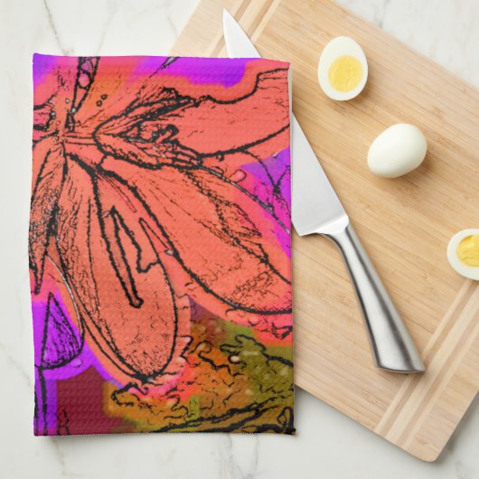 BLUME GESCHIRRTUCH (Viertel Falte)