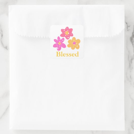 Blume Gesegnete Pinks Gelb_Fun Stickers (Tasche)
