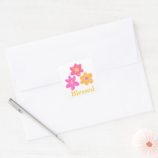 Blume Gesegnete Pinks Gelb_Fun Stickers (Umschlag)