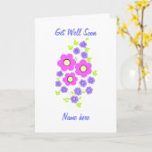 Blume Get Well Balg Card Name vorne hinzufügen Karte (Gelbe Blume)