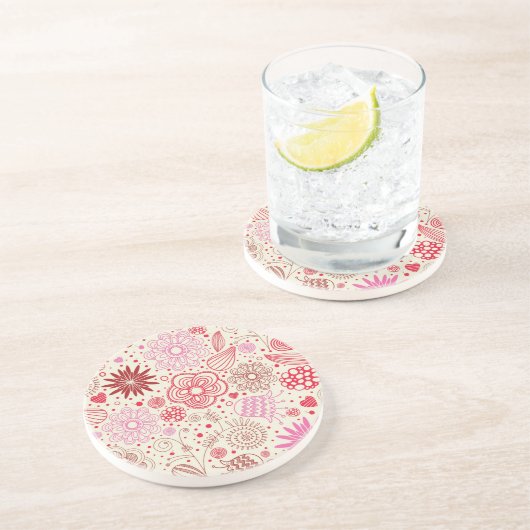 Blume Getränkeuntersetzer (Seite)