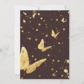 Blume getrocknet/ Geometrische Grenze/ schwarzer H Einladung (Rückseite)