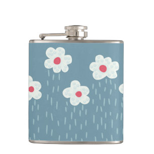 Blume gewinnen Springtime Blue Gloomy Spaß Flachmann