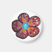 Blume Gezeichnet Kleines, 3,2 cm rundes Magnet (Vorne)
