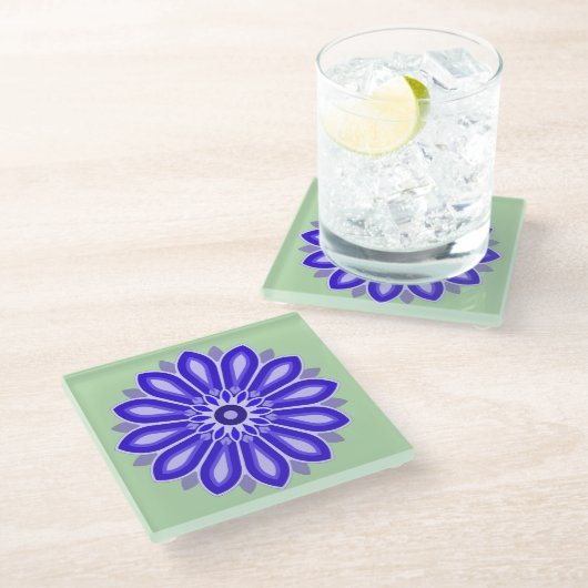 BLUME GIFT FÜR MAMA SCHWESTER-FREUNDLEHRER GLASUNTERSETZER (Schrägansicht)