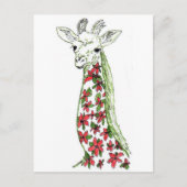 Blume Giraffe Art Postkarte (Vorderseite)