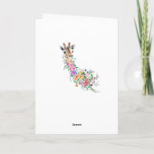 Blume Giraffe Geburtstagskarte Zeichnend Karte (Rückseite)