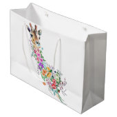 Blume Giraffe-Geschenktasche Große Geschenktüte (Vorderseite Schrägansicht)