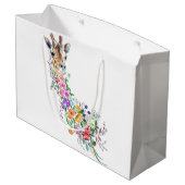 Blume Giraffe-Geschenktasche Große Geschenktüte (Rückseite Schrägansicht)