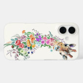 Blume Giraffe iPhone Case (Rückseite (Horizontal))