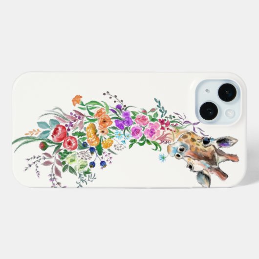 Blume Giraffe iPhone Case (Rückseite (Horizontal))