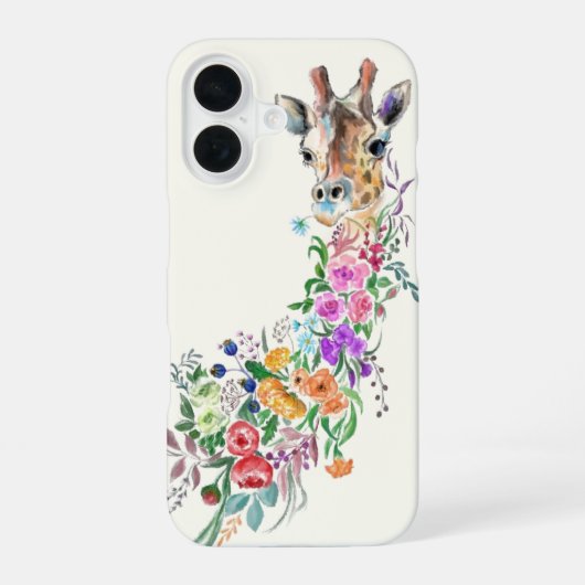 Blume Giraffe iPhone Case iPhone 16 Hülle (Rückseite)