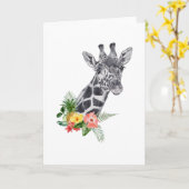 Blume-Giraffe Karte (Gelbe Blume)