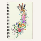 Blume Giraffe-Notebook Notizblock (Vorderseite)