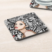Blume Girl Beverage Coaster Getränkeuntersetzer (Linke Seite)