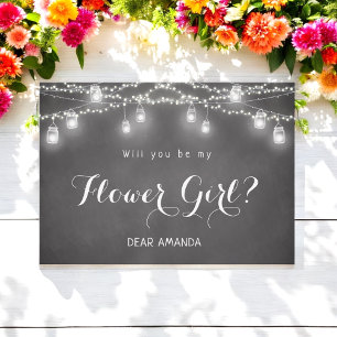 Blume Girl Black String Lights Chalkboard Einladung